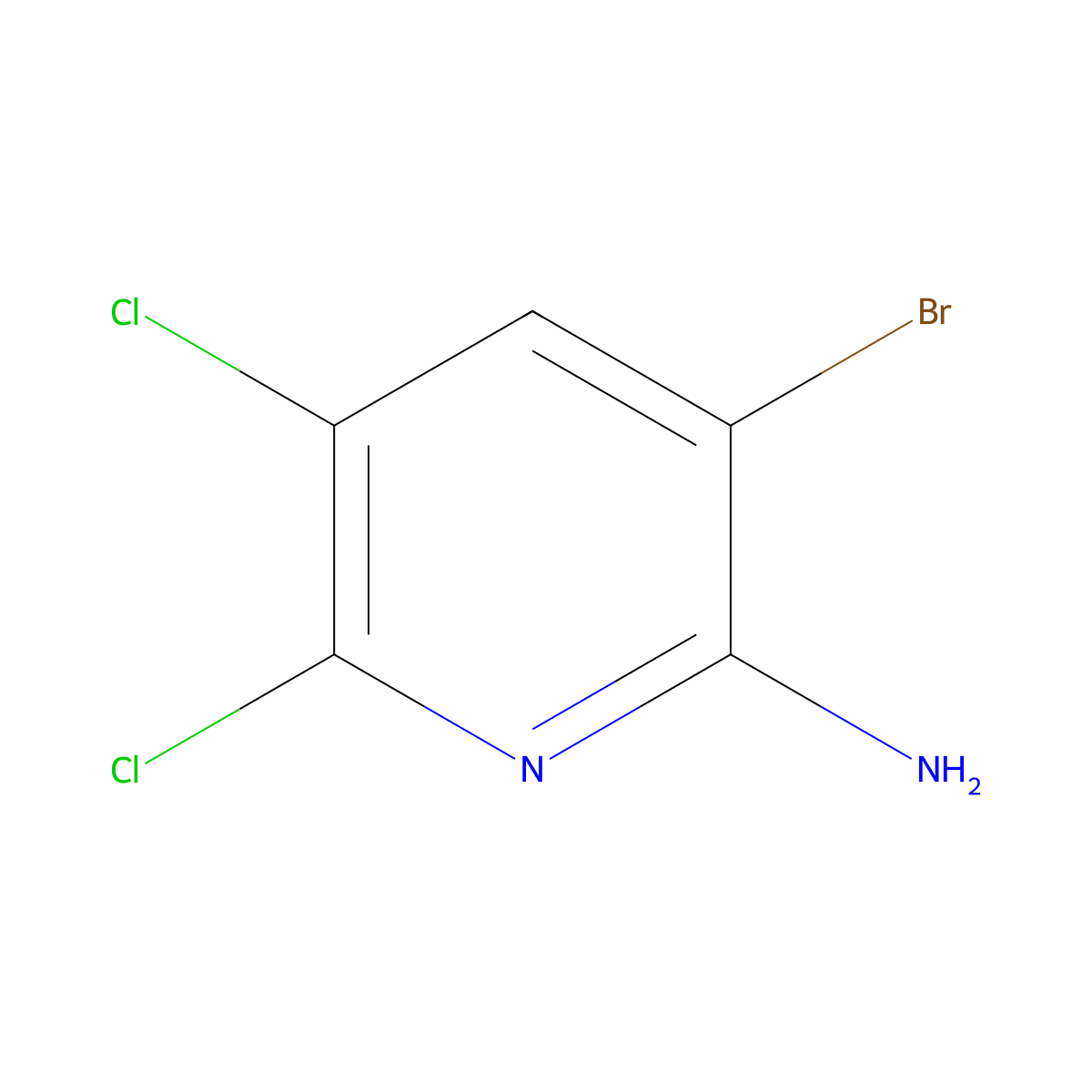 3-Bromo-5,6-dichloropyridin-2-amine molecular structure, CAS 2920134-10-5