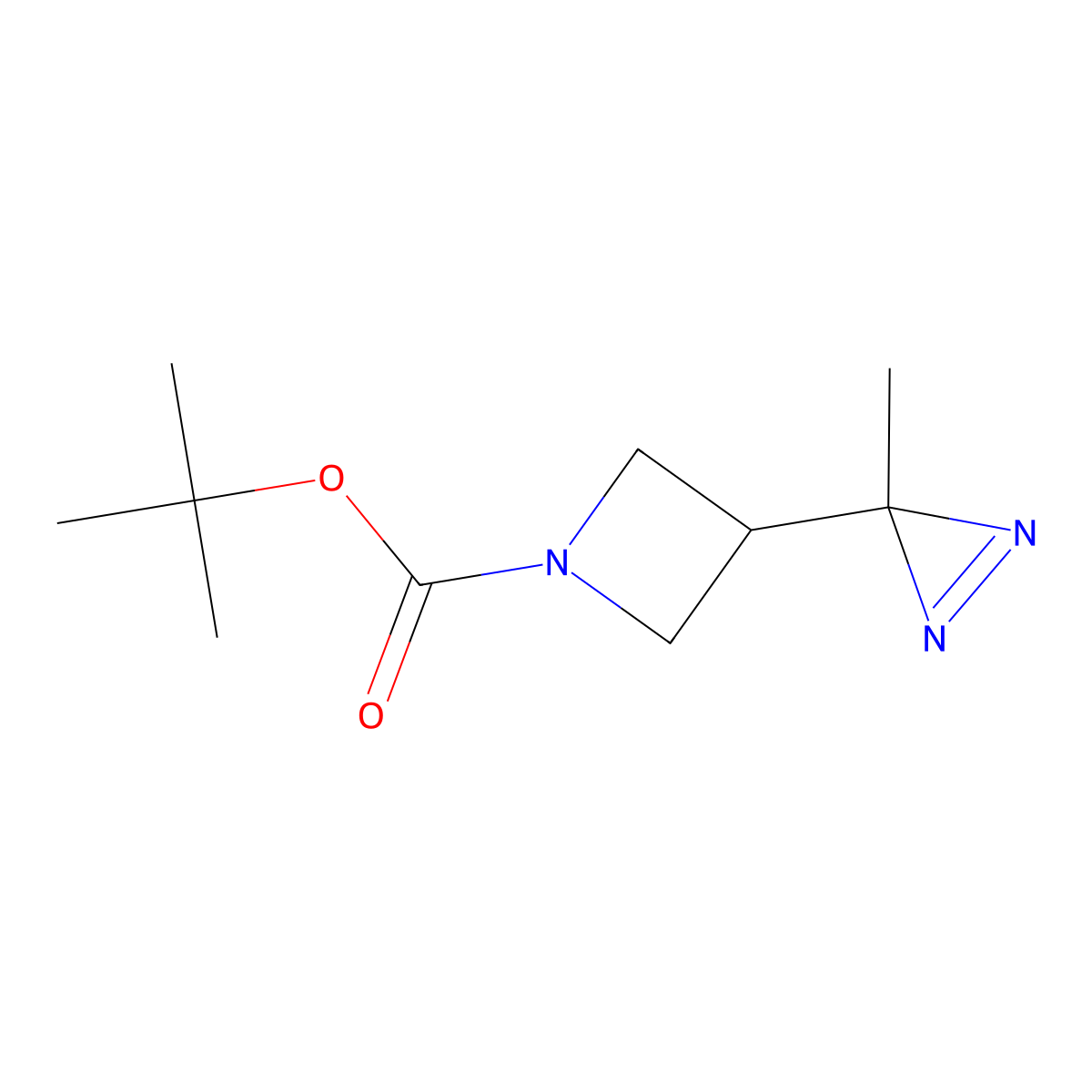 tert-butyl 3-(3-methyl-3H-diazirin-3-yl)azetidine-1-carboxylate molecular structure, CAS 2920134-13-8