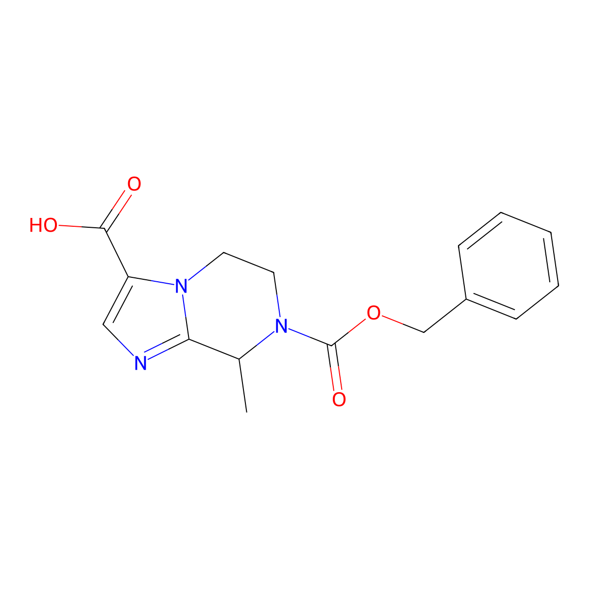 7-[(benzyloxy)carbonyl]-8-methyl-5H,6H,7H,8H-imidazo[1,2-a]pyrazine-3-carboxylic acid molecular structure, CAS 2920134-23-0