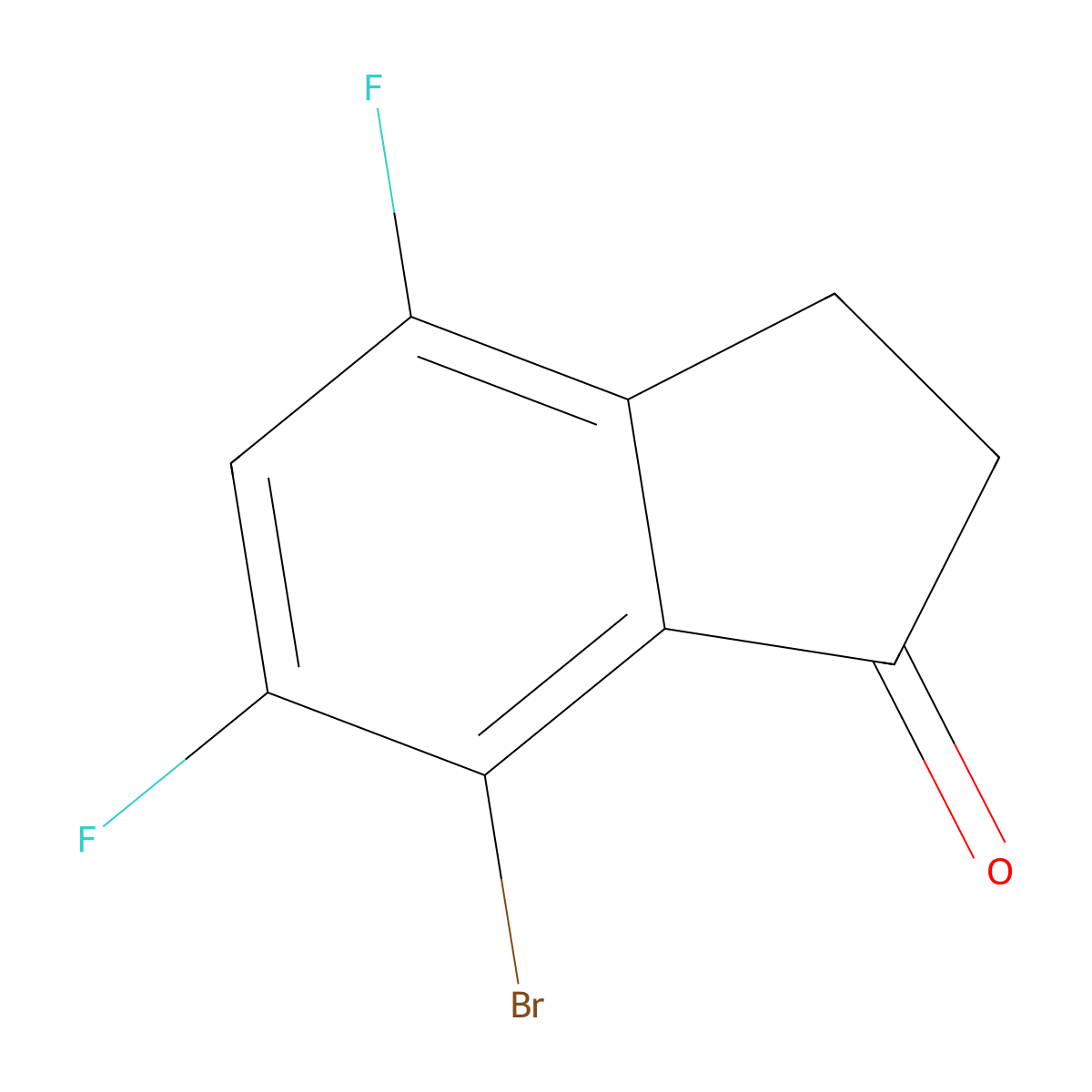 7-bromo-4,6-difluoro-2,3-dihydro-1H-inden-1-one molecular structure, CAS 2920134-63-8
