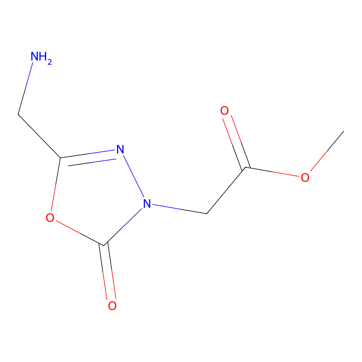 Methyl 2-[5-(aminomethyl)-2-oxo-2,3-dihydro-1,3,4-oxadiazol-3-yl]acetate molecular structure, CAS 2920134-71-8