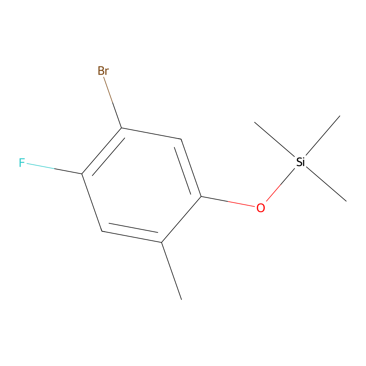 (5-Bromo-4-fluoro-2-methylphenoxy)trimethylsilane molecular structure, CAS 2920134-91-2