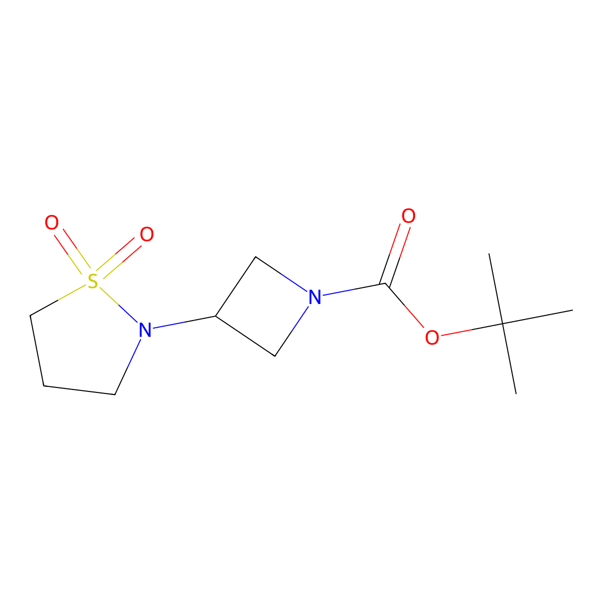 Tert-butyl 3-(1,1-dioxo-1lambda6,2-thiazolidin-2-yl)azetidine-1-carboxylate molecular structure, CAS 2920135-35-7