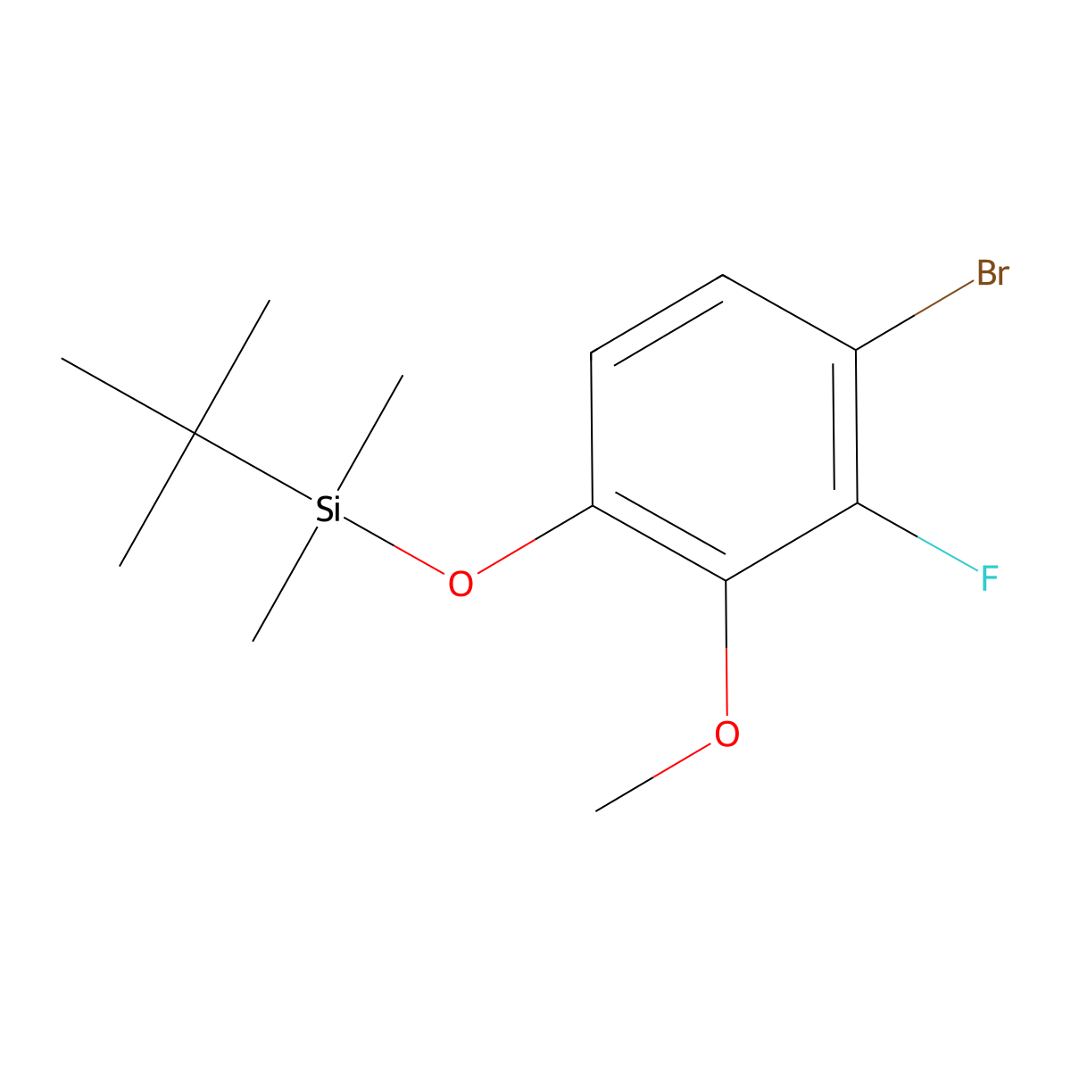 (4-Bromo-3-fluoro-2-methoxyphenoxy)(tert-butyl)dimethylsilane molecular structure, CAS 2920135-40-4