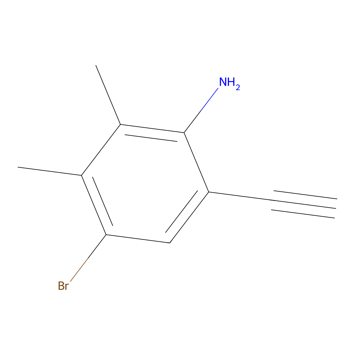 4-Bromo-6-ethynyl-2,3-dimethylaniline molecular structure, CAS 2920135-71-1