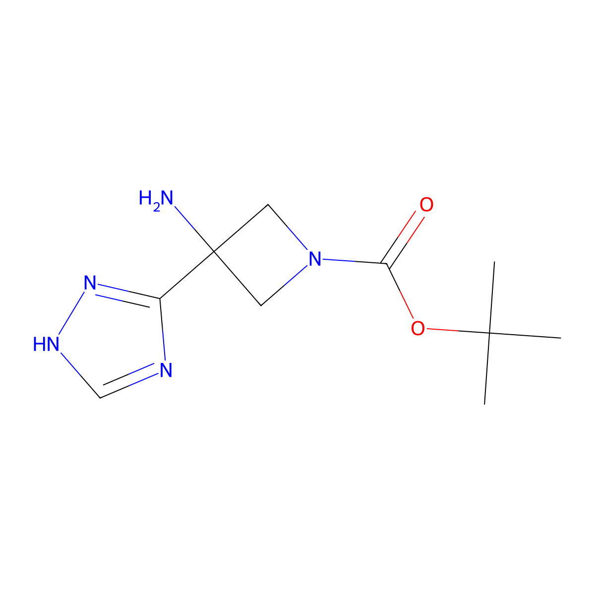 tert-butyl 3-amino-3-(1H-1,2,4-triazol-3-yl)azetidine-1-carboxylate molecular structure, CAS 2920135-73-3