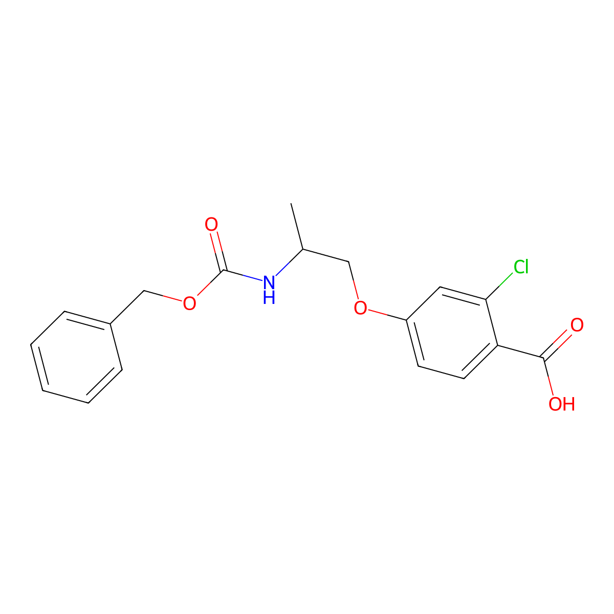 4-(2-{[(Benzyloxy)carbonyl]amino}propoxy)-2-chlorobenzoic acid molecular structure, CAS 2920135-74-4