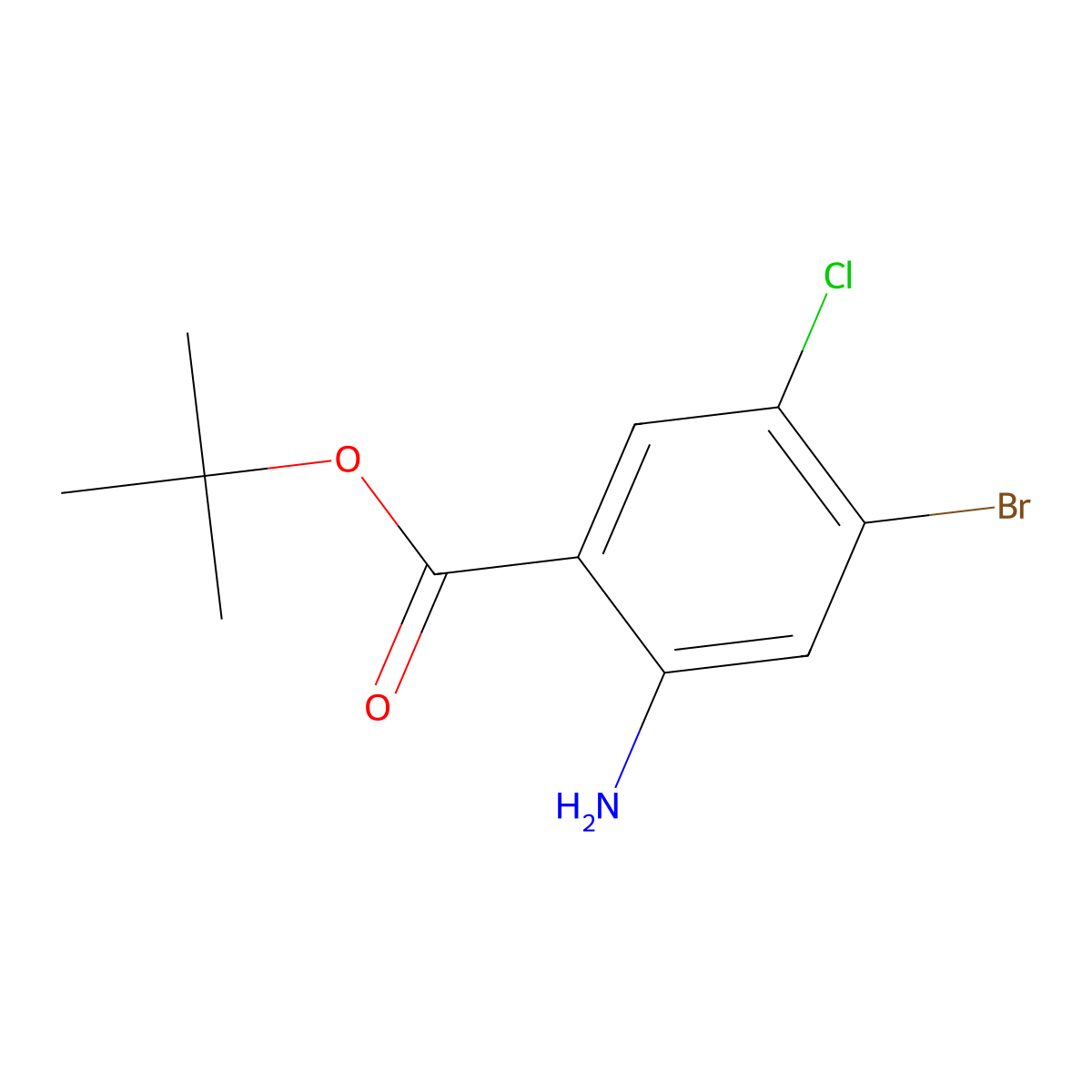 Tert-butyl 2-amino-4-bromo-5-chlorobenzoate molecular structure, CAS 2920135-75-5