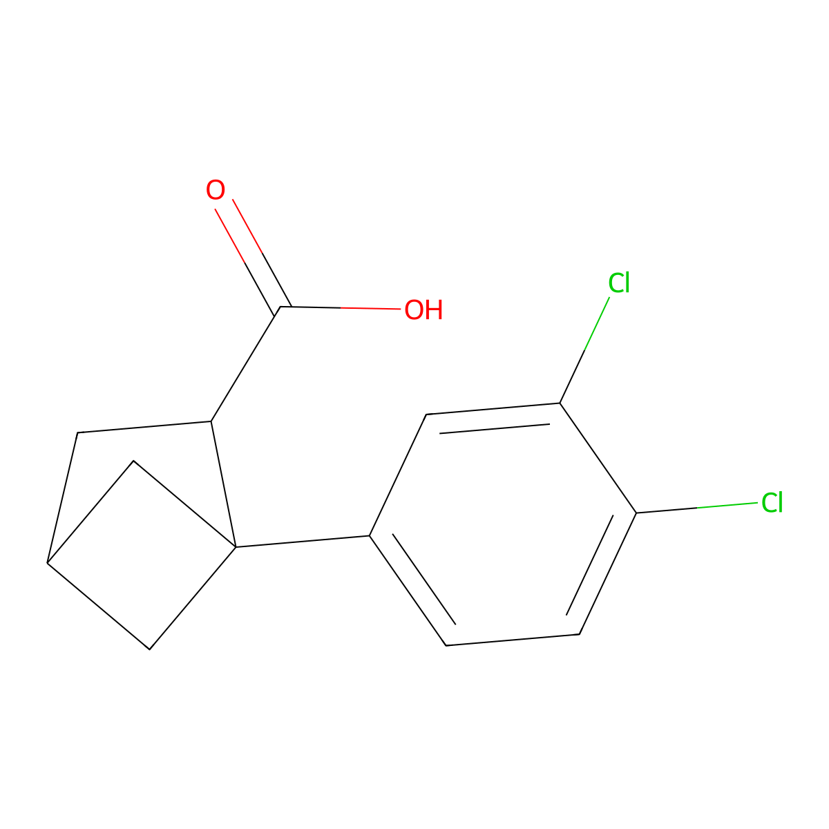 1-(3,4-Dichlorophenyl)bicyclo[2.1.1]hexane-2-carboxylic acid molecular structure, CAS 2920135-89-1