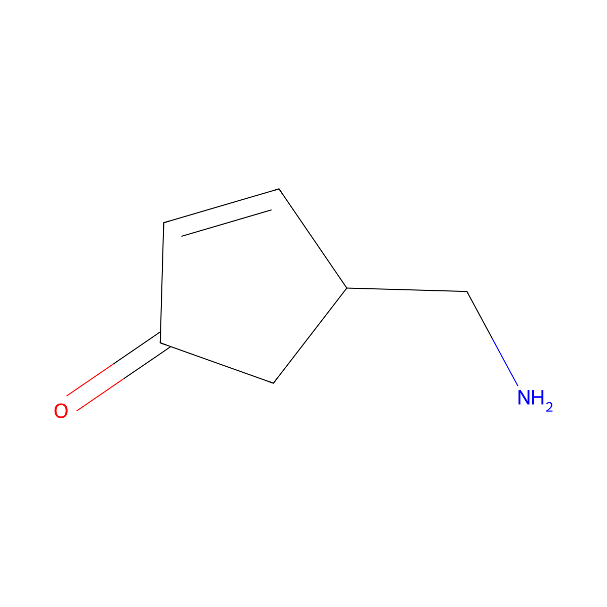 4-(Aminomethyl)cyclopent-2-en-1-one molecular structure, CAS 2920135-97-1