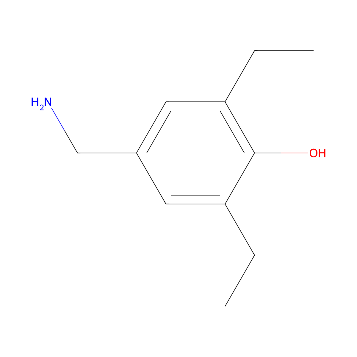4-(Aminomethyl)-2,6-diethylphenol molecular structure, CAS 2920137-38-6