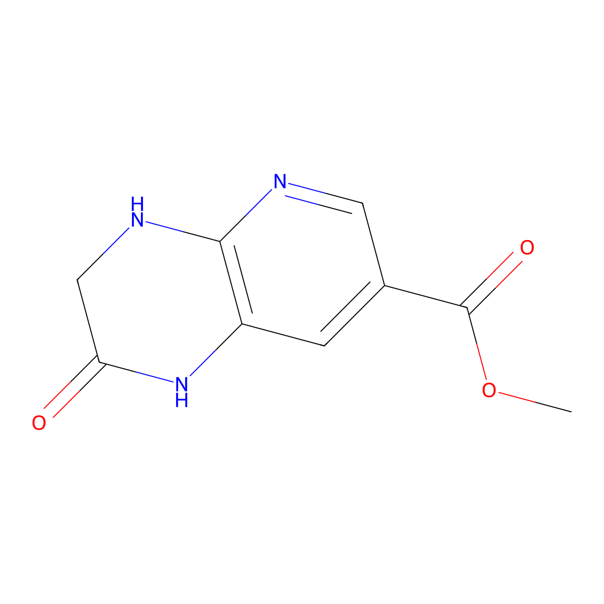 methyl 2-oxo-1H,2H,3H,4H-pyrido[2,3-b]pyrazine-7-carboxylate molecular structure, CAS 2920137-68-2
