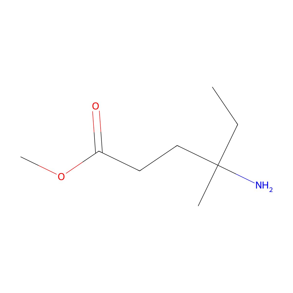 Methyl 4-amino-4-methylhexanoate molecular structure, CAS 2920137-91-1