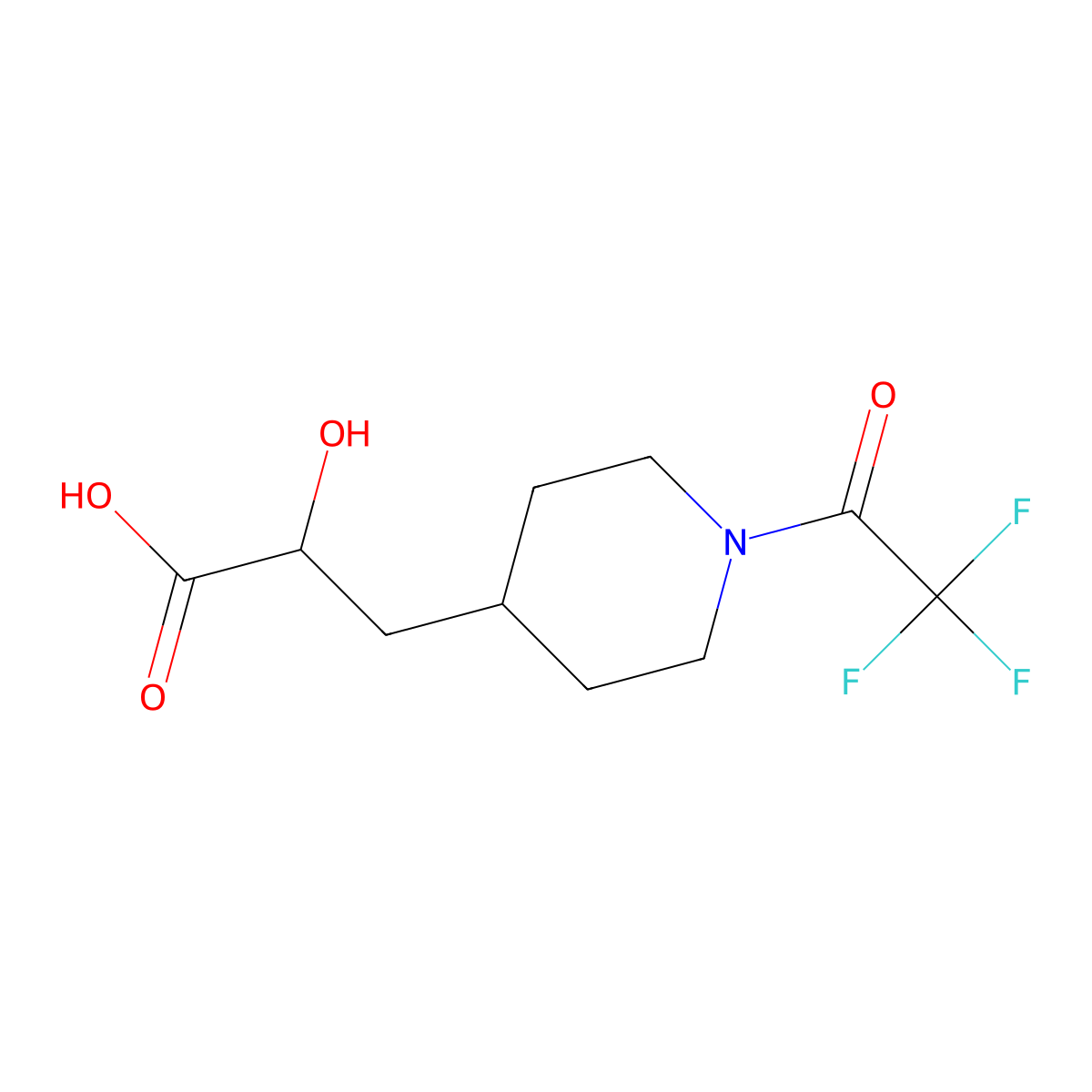 2-Hydroxy-3-[1-(2,2,2-trifluoroacetyl)piperidin-4-yl]propanoic acid molecular structure, CAS 2920138-07-2