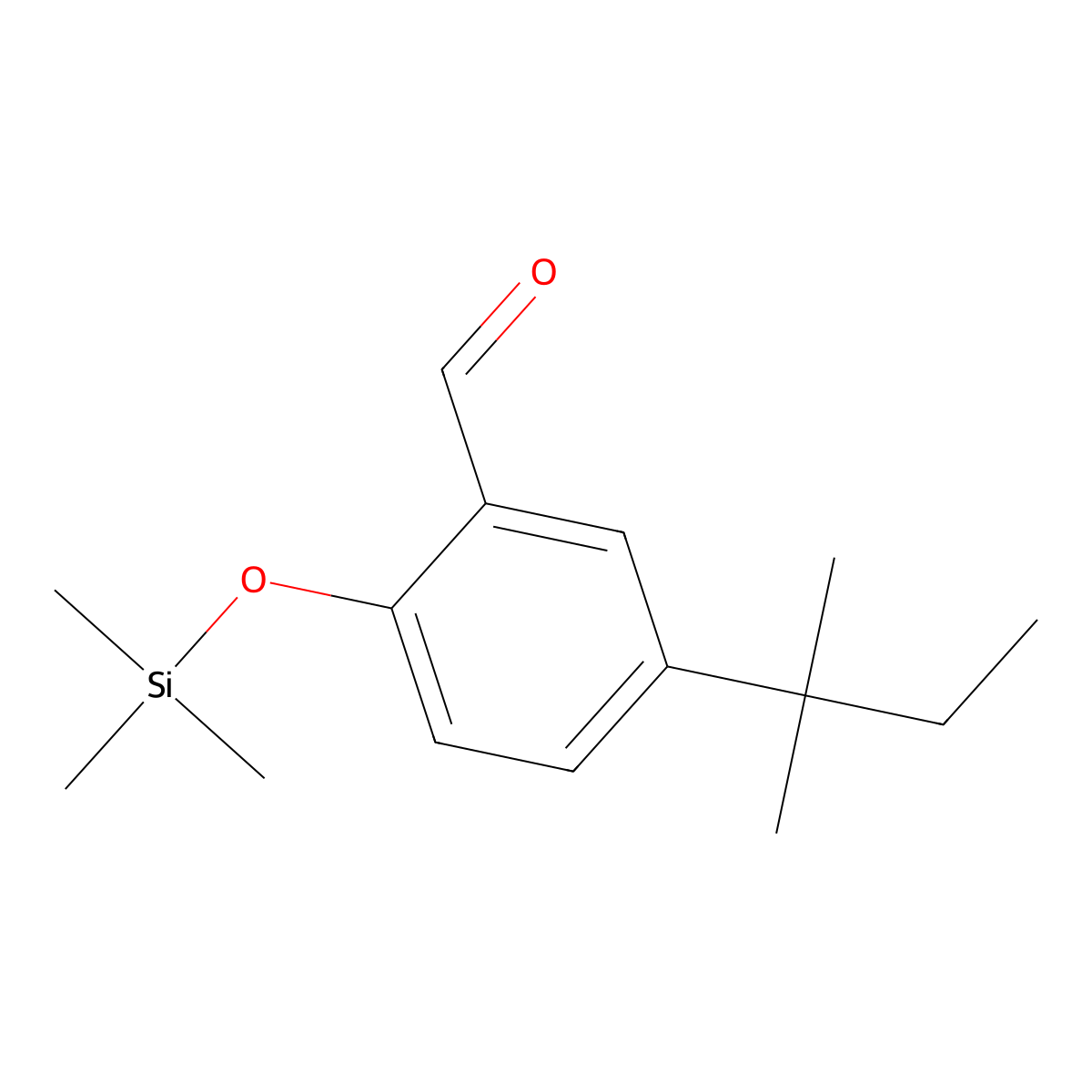 5-(2-Methylbutan-2-yl)-2-[(trimethylsilyl)oxy]benzaldehyde molecular structure, CAS 2920138-47-0