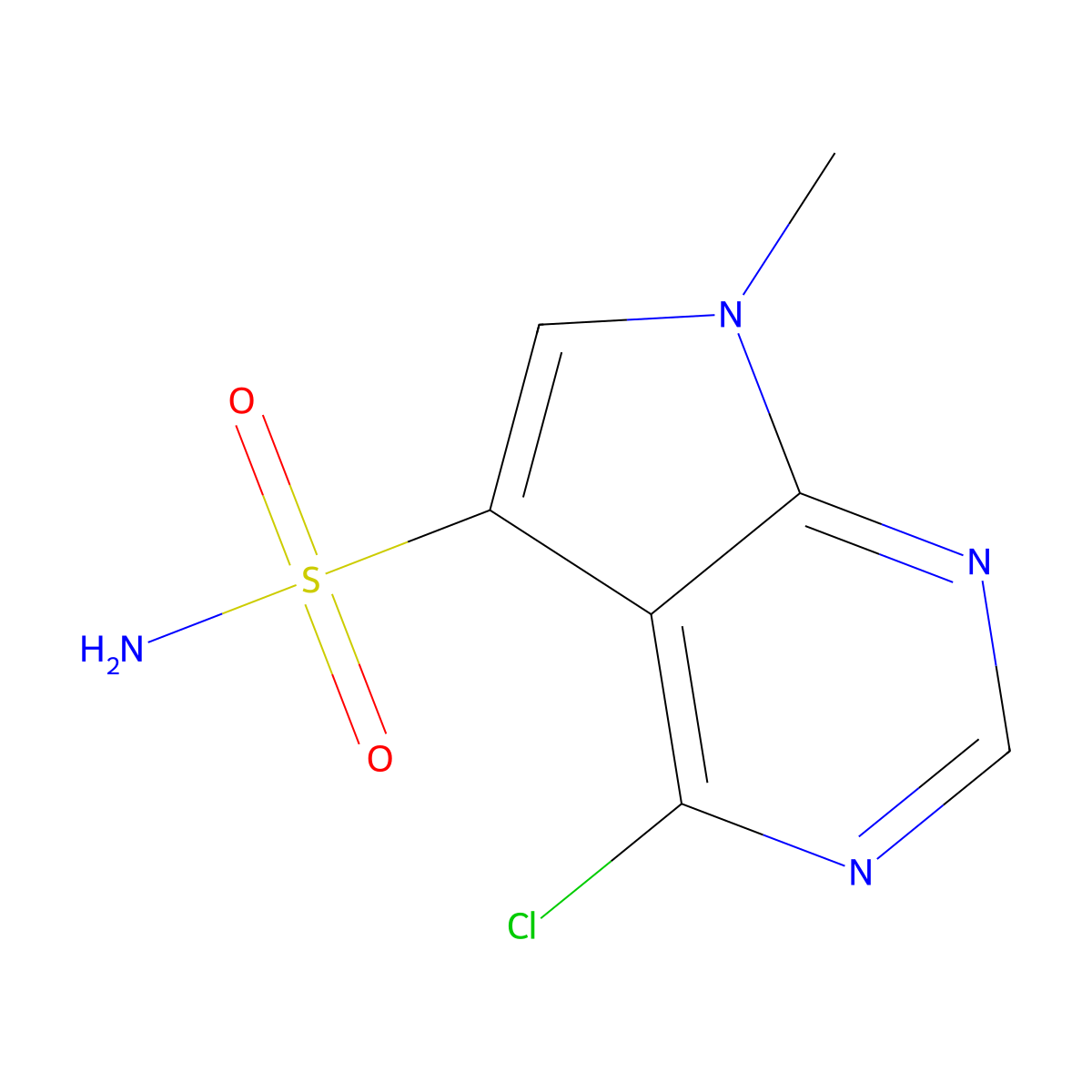4-chloro-7-methyl-7H-pyrrolo[2,3-d]pyrimidine-5-sulfonamide molecular structure, CAS 2920138-51-6