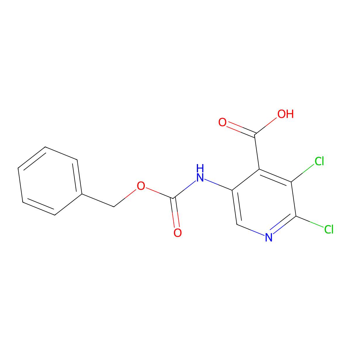 5-{[(Benzyloxy)carbonyl]amino}-2,3-dichloropyridine-4-carboxylic acid molecular structure, CAS 2920138-56-1