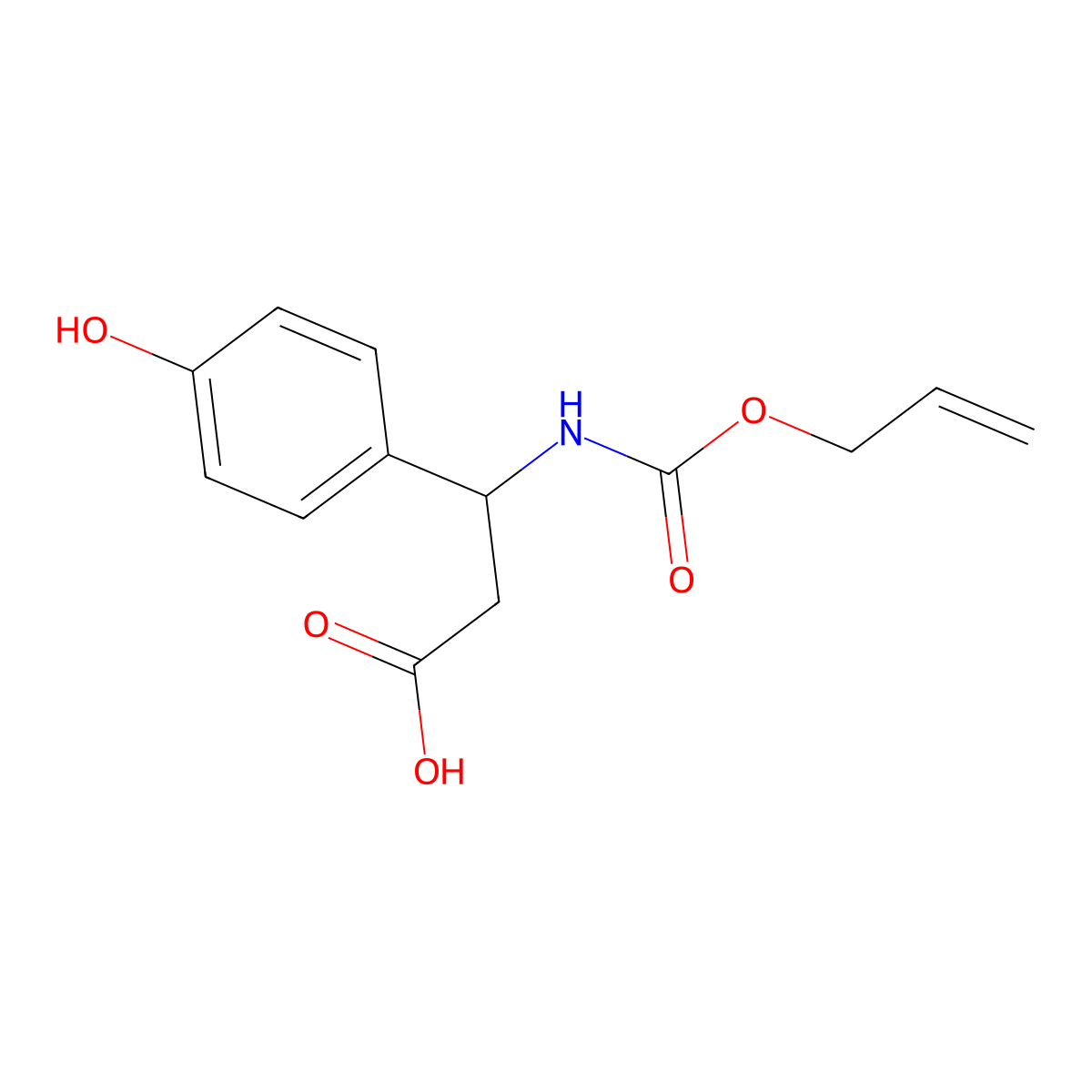 3-(4-Hydroxyphenyl)-3-{[(prop-2-en-1-yloxy)carbonyl]amino}propanoic acid molecular structure, CAS 2920138-58-3