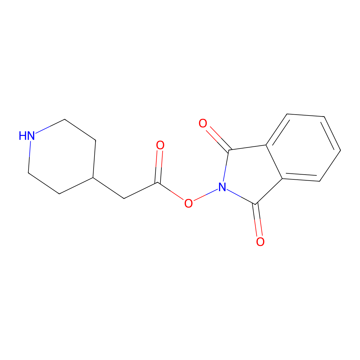1,3-dioxo-2,3-dihydro-1H-isoindol-2-yl 2-(piperidin-4-yl)acetate molecular structure, CAS 2920138-92-5