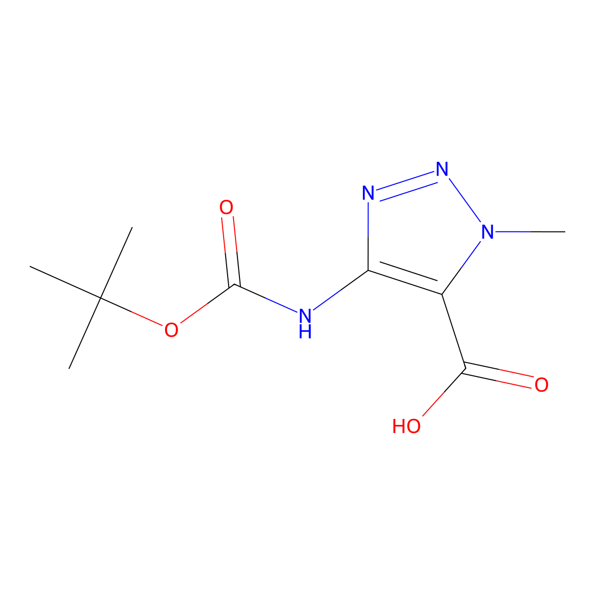 4-{[(tert-butoxy)carbonyl]amino}-1-methyl-1H-1,2,3-triazole-5-carboxylic acid molecular structure, CAS 2920139-03-1