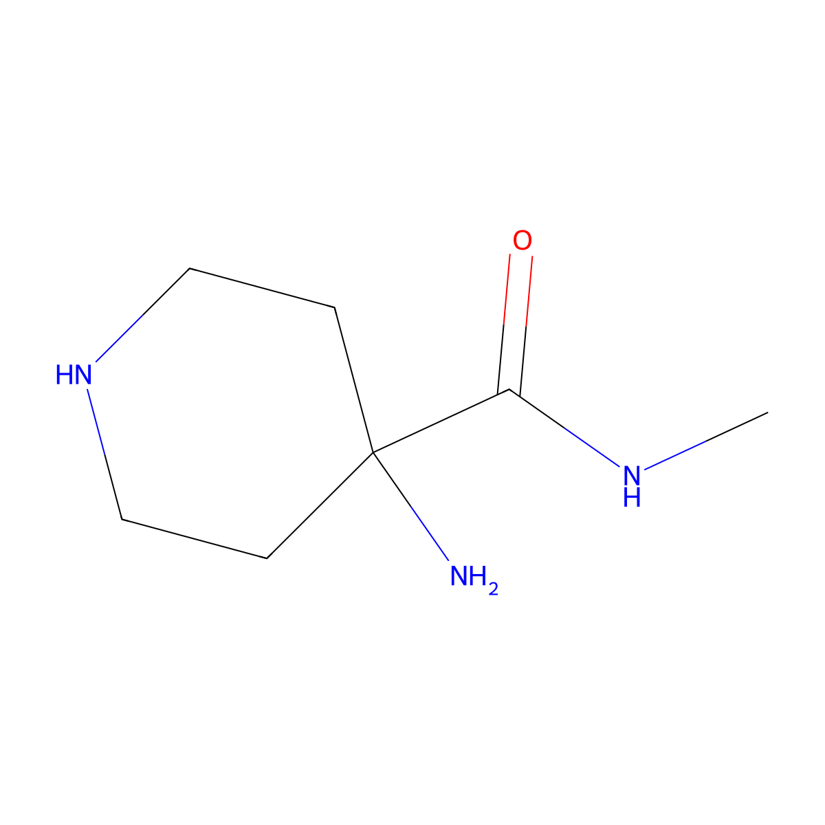 4-amino-N-methylpiperidine-4-carboxamide molecular structure, CAS 2920139-16-6