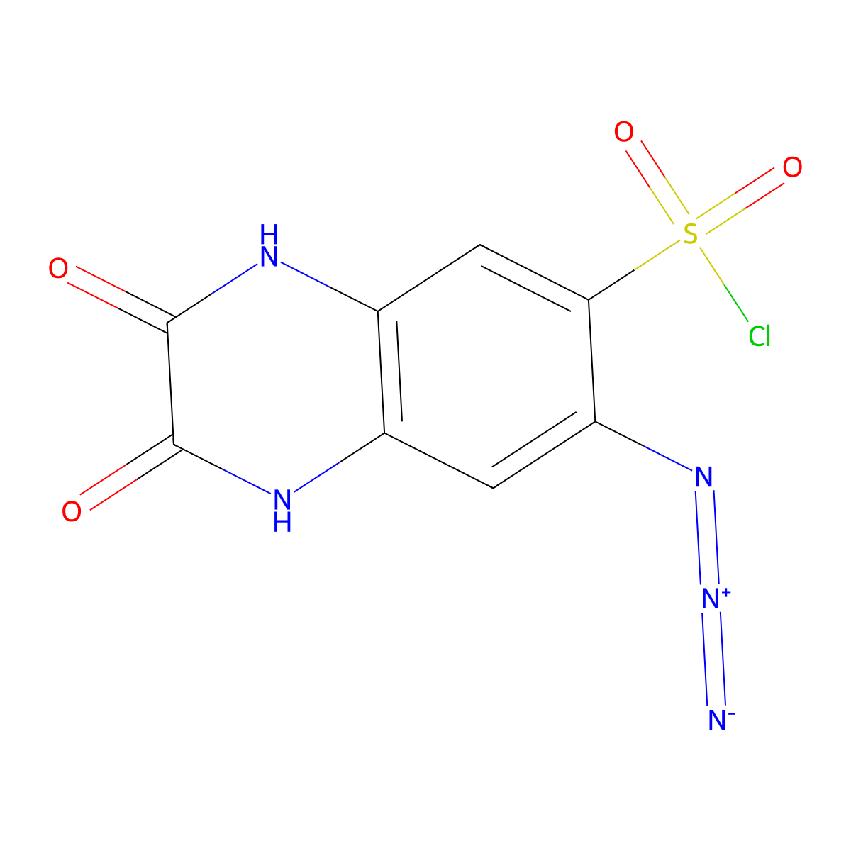 7-Azido-2,3-dioxo-1,2,3,4-tetrahydroquinoxaline-6-sulfonyl chloride molecular structure, CAS 2920139-20-2