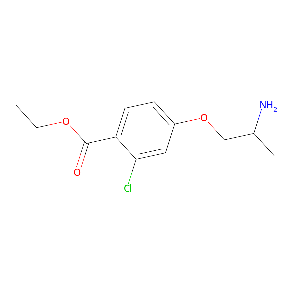 Ethyl 4-(2-aminopropoxy)-2-chlorobenzoate molecular structure, CAS 2920139-39-3