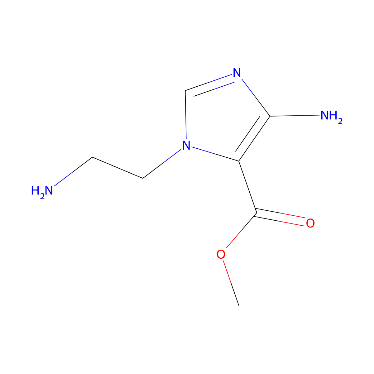 methyl 4-amino-1-(2-aminoethyl)-1H-imidazole-5-carboxylate molecular structure, CAS 2920139-48-4