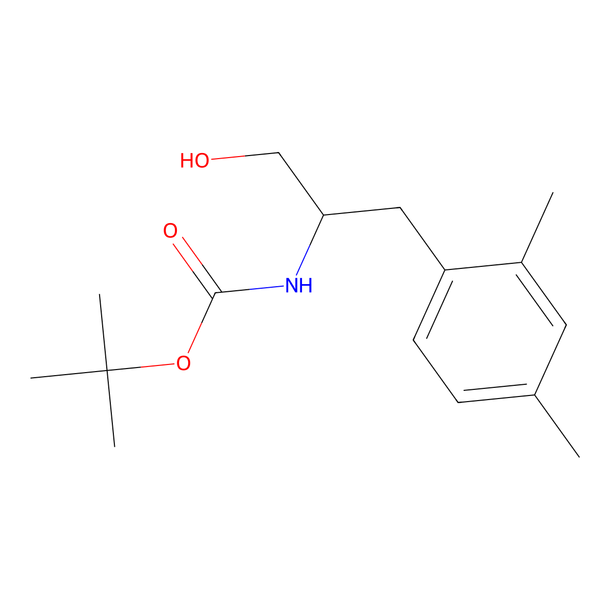 tert-butyl N-[1-(2,4-dimethylphenyl)-3-hydroxypropan-2-yl]carbamate molecular structure, CAS 2920140-14-1