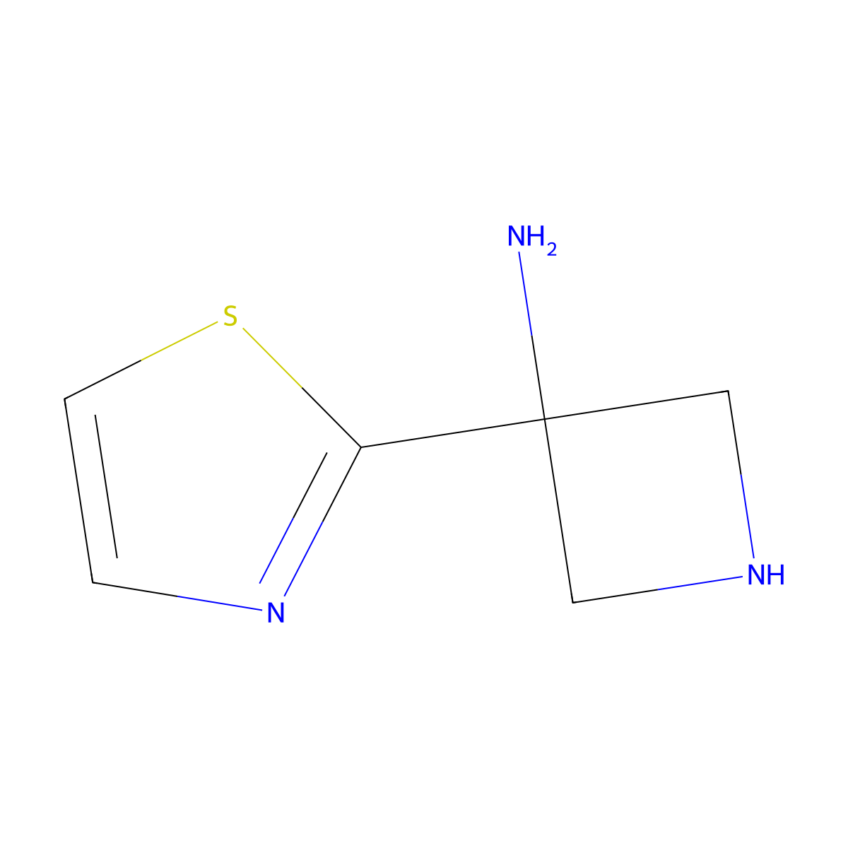 3-(1,3-Thiazol-2-yl)azetidin-3-amine molecular structure, CAS 2920140-19-6
