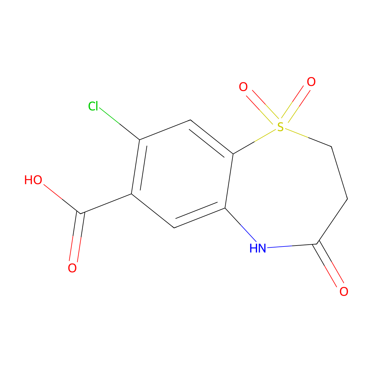8-Chloro-1,1,4-trioxo-2,3,4,5-tetrahydro-1lambda6,5-benzothiazepine-7-carboxylic acid molecular structure, CAS 2920140-27-6