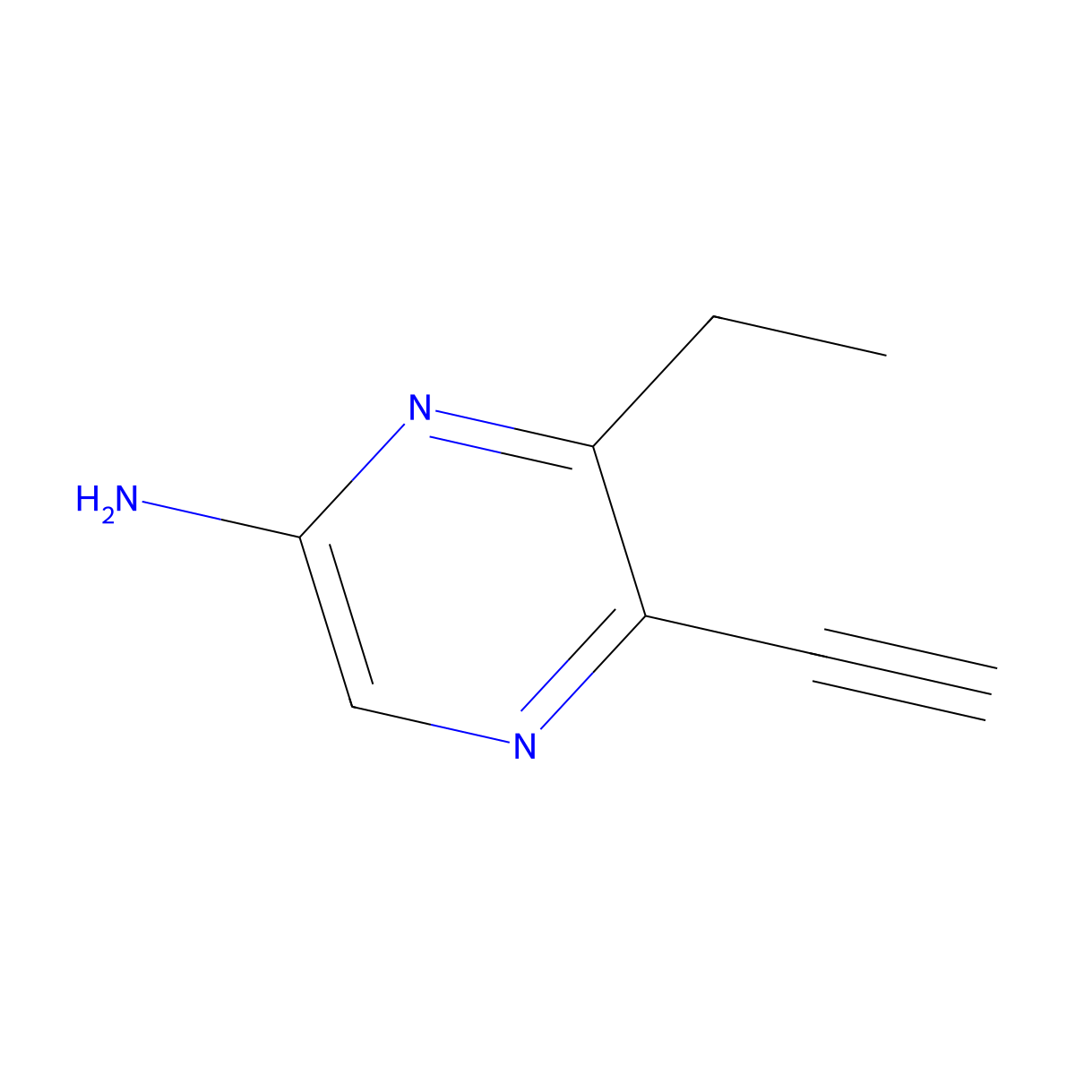 6-Ethyl-5-ethynylpyrazin-2-amine molecular structure, CAS 2920140-34-5