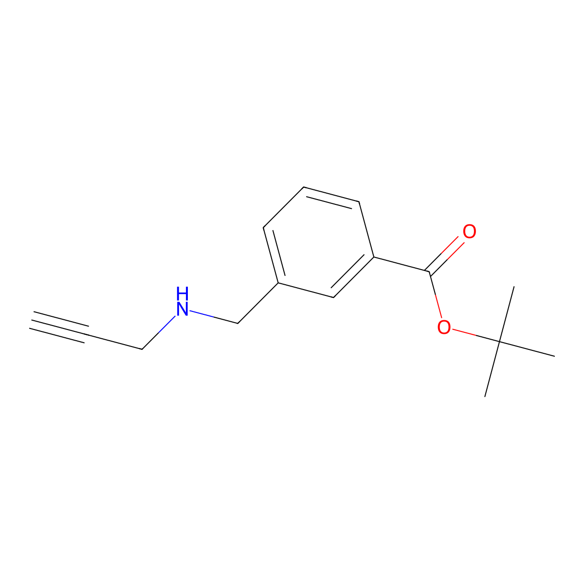 Tert-butyl 3-{[(prop-2-yn-1-yl)amino]methyl}benzoate molecular structure, CAS 2920140-65-2