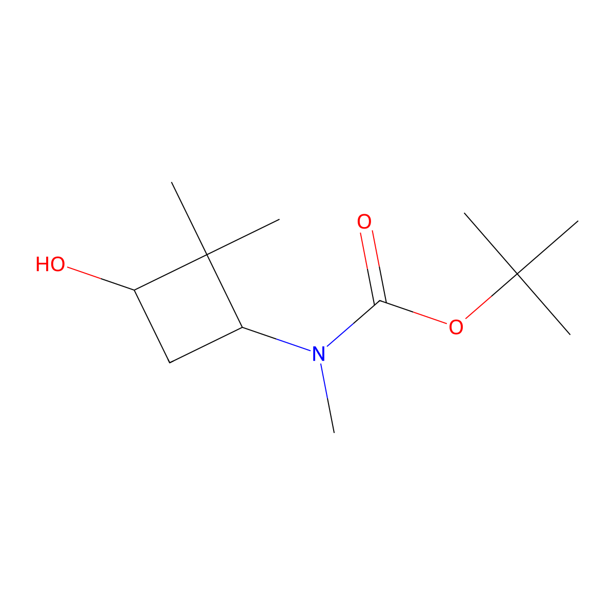 tert-butyl N-(3-hydroxy-2,2-dimethylcyclobutyl)-N-methylcarbamate molecular structure, CAS 2920140-84-5