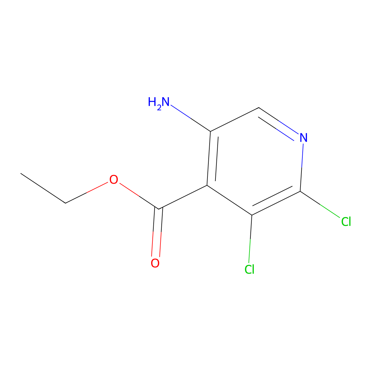 Ethyl 5-amino-2,3-dichloropyridine-4-carboxylate molecular structure, CAS 2920141-01-9