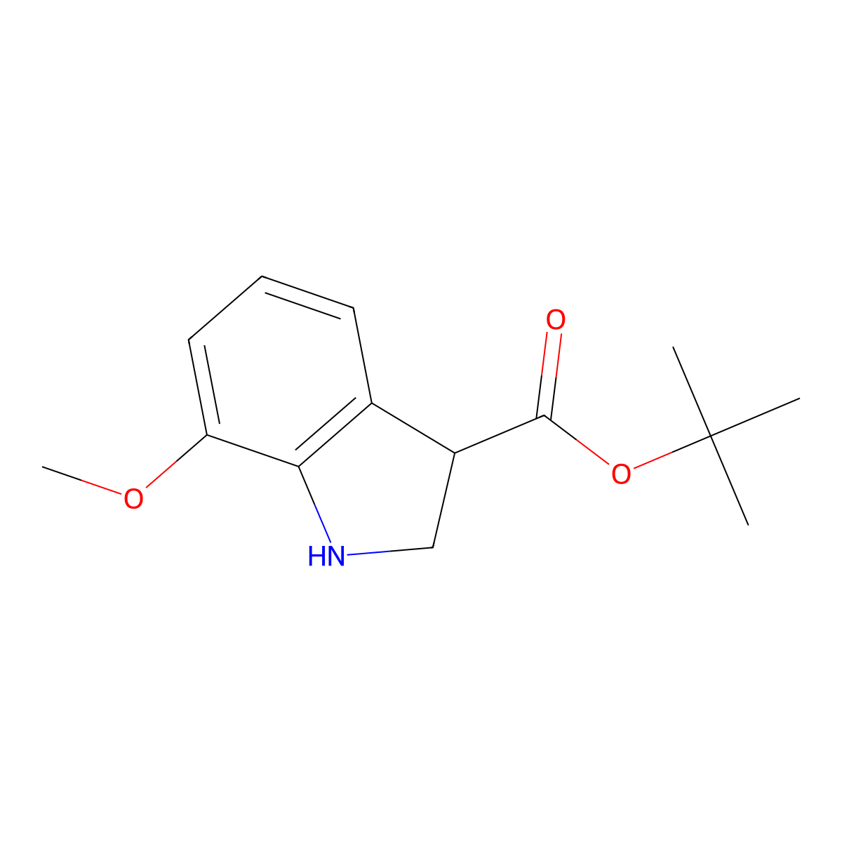 tert-butyl 7-methoxy-2,3-dihydro-1H-indole-3-carboxylate molecular structure, CAS 2920141-70-2