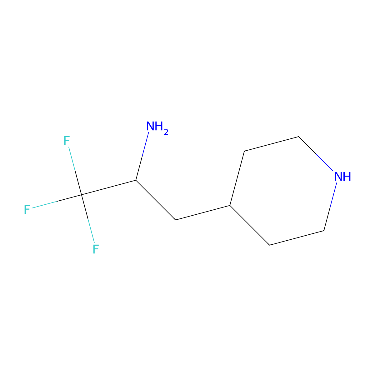 1,1,1-Trifluoro-3-(piperidin-4-yl)propan-2-amine molecular structure, CAS 2920142-20-5