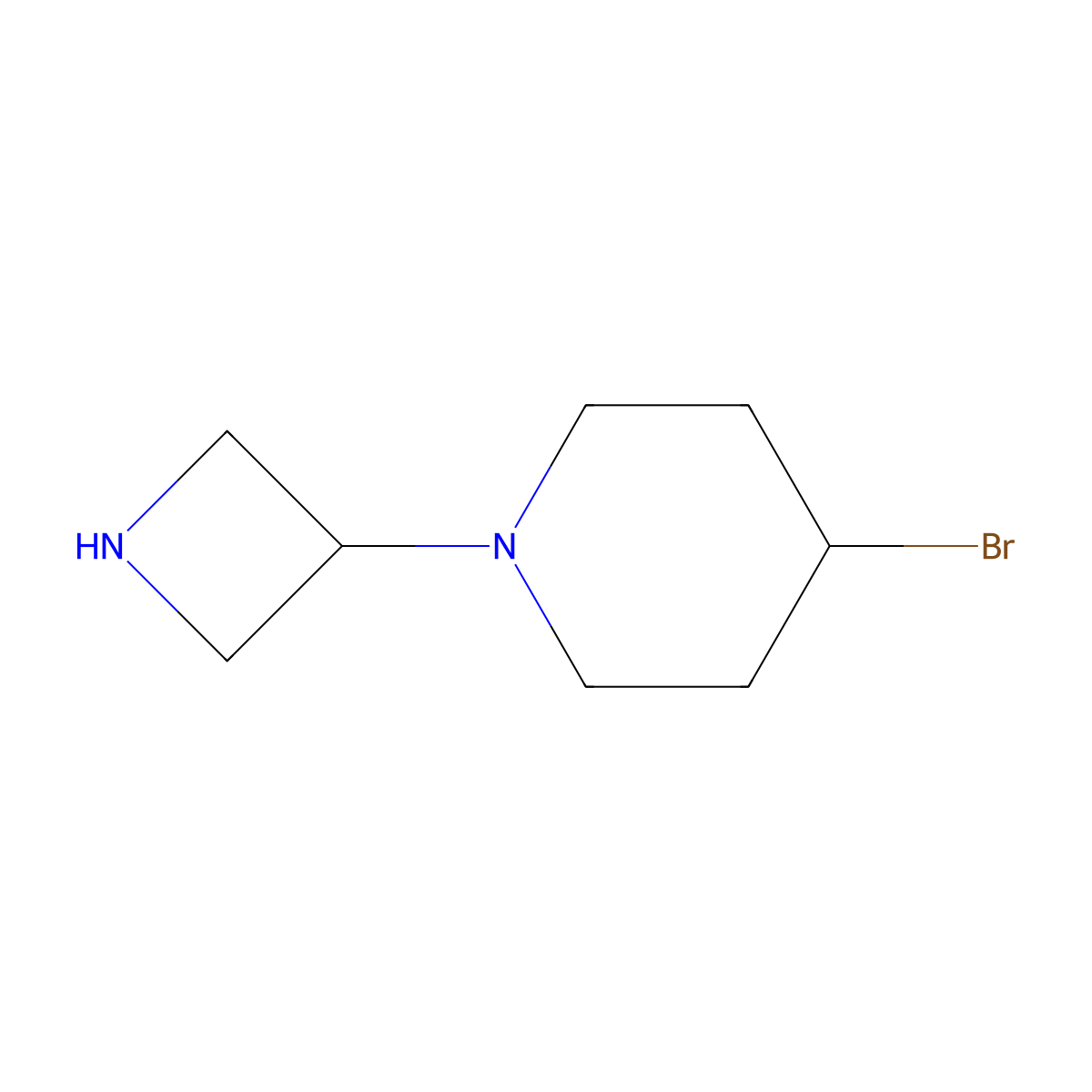 1-(Azetidin-3-yl)-4-bromopiperidine molecular structure, CAS 2920142-35-2