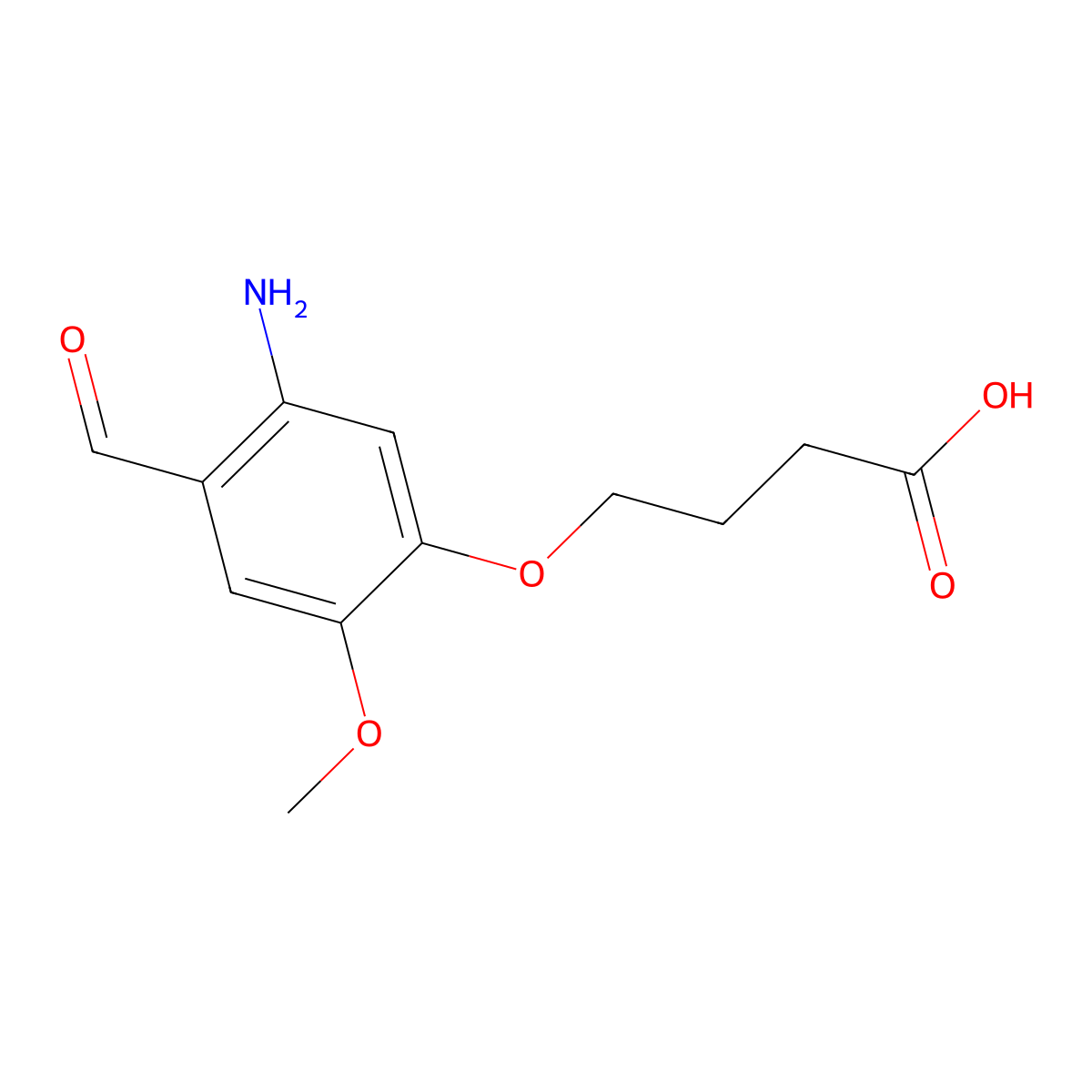 4-(5-Amino-4-formyl-2-methoxyphenoxy)butanoic acid molecular structure, CAS 2920142-64-7