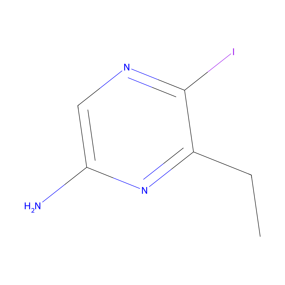 6-Ethyl-5-iodopyrazin-2-amine molecular structure, CAS 2920142-85-2