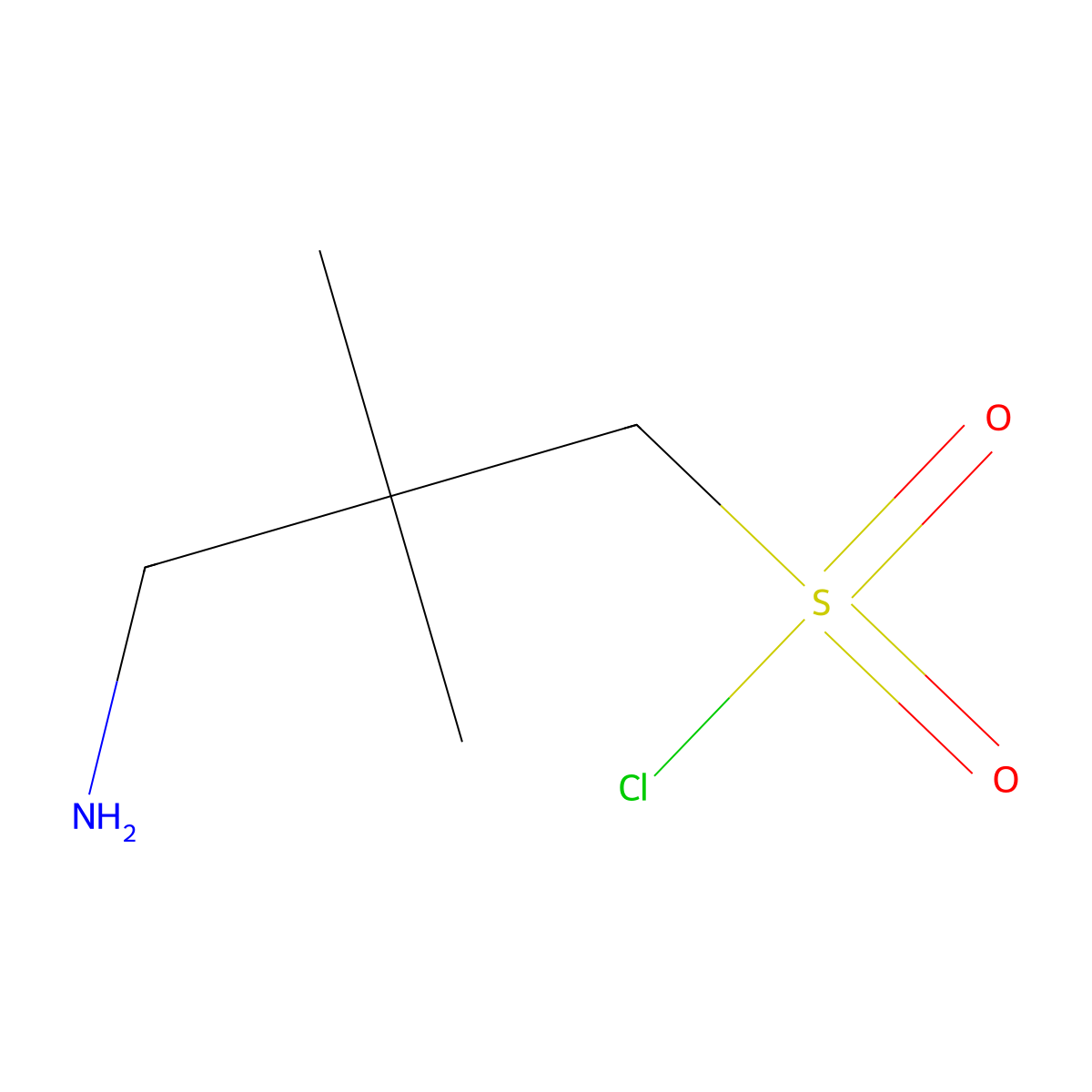 3-Amino-2,2-dimethylpropane-1-sulfonyl chloride molecular structure, CAS 2920142-87-4