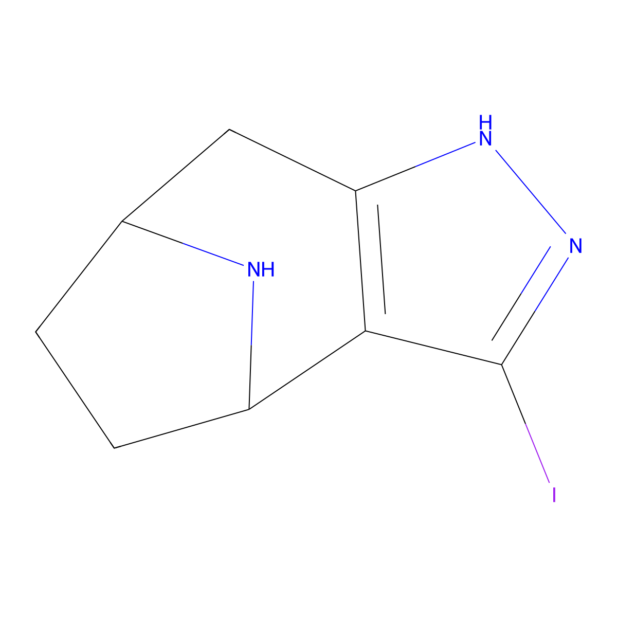 3-Iodo-4,5,11-triazatricyclo[6.2.1.0,2,6]undeca-2(6),3-diene molecular structure, CAS 2920142-90-9