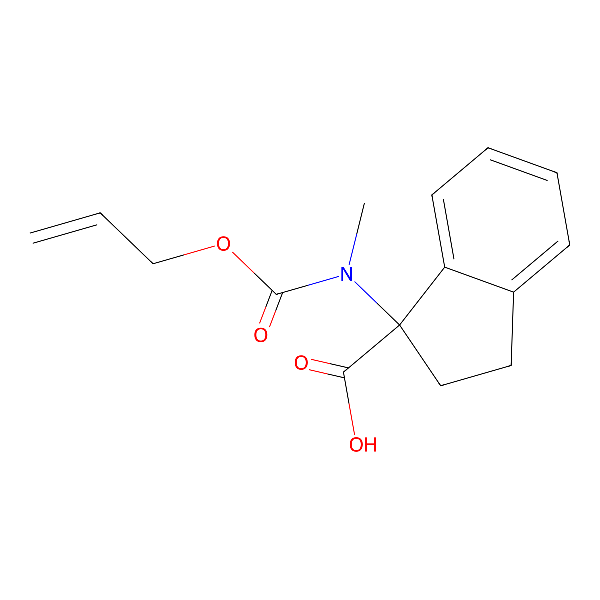 1-{methyl[(prop-2-en-1-yloxy)carbonyl]amino}-2,3-dihydro-1H-indene-1-carboxylic acid molecular structure, CAS 2920142-95-4
