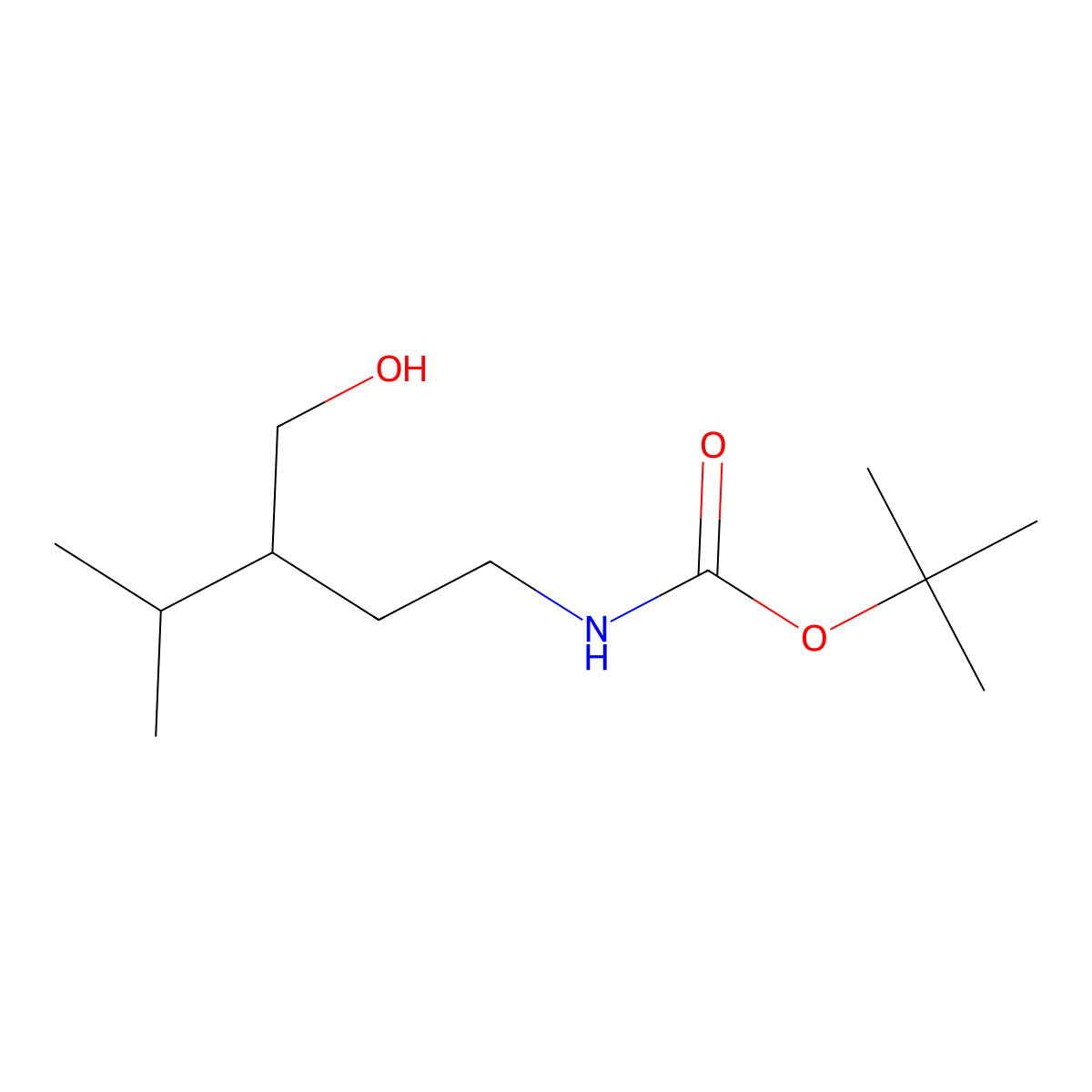 tert-butyl N-[4-hydroxy-3-(propan-2-yl)butyl]carbamate molecular structure, CAS 2920143-09-3