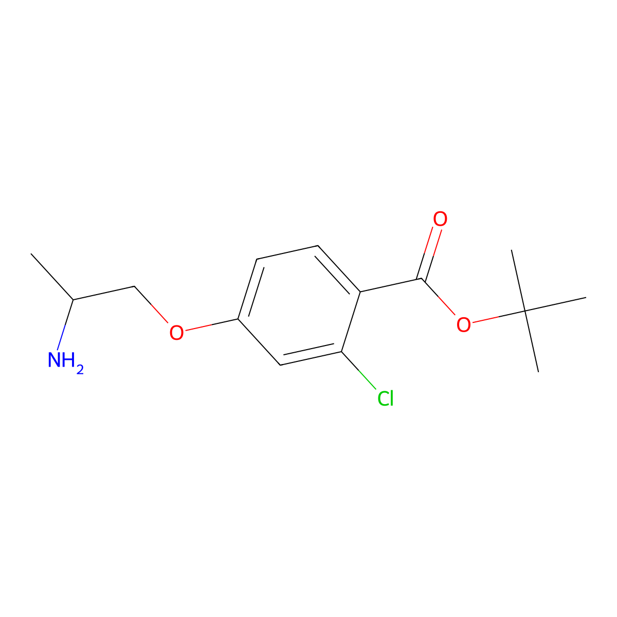 Tert-butyl 4-(2-aminopropoxy)-2-chlorobenzoate molecular structure, CAS 2920143-12-8
