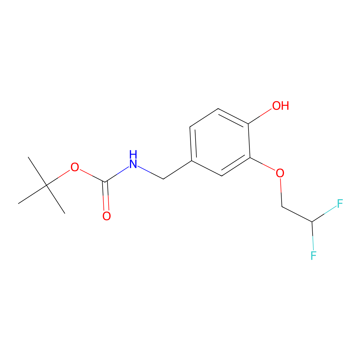tert-butyl N-{[3-(2,2-difluoroethoxy)-4-hydroxyphenyl]methyl}carbamate molecular structure, CAS 2920143-20-8