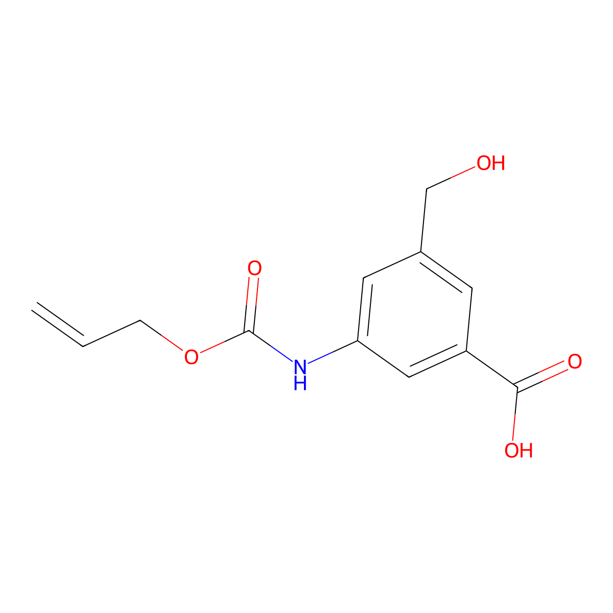 3-(Hydroxymethyl)-5-{[(prop-2-en-1-yloxy)carbonyl]amino}benzoic acid molecular structure, CAS 2920143-80-0
