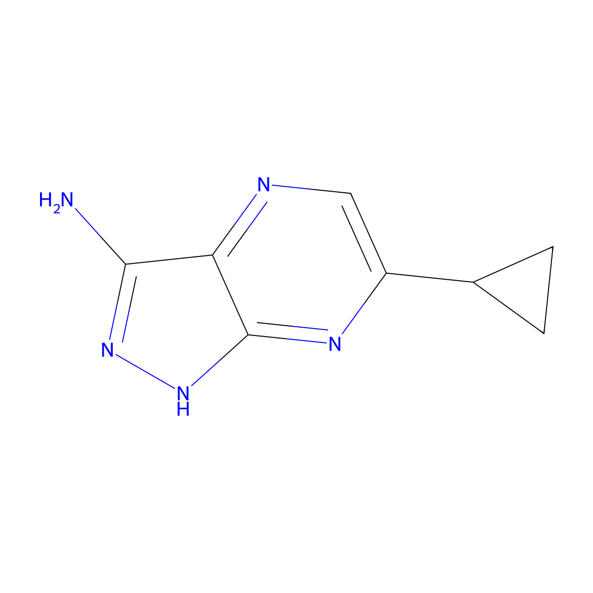 6-cyclopropyl-1H-pyrazolo[3,4-b]pyrazin-3-amine molecular structure, CAS 2920143-91-3