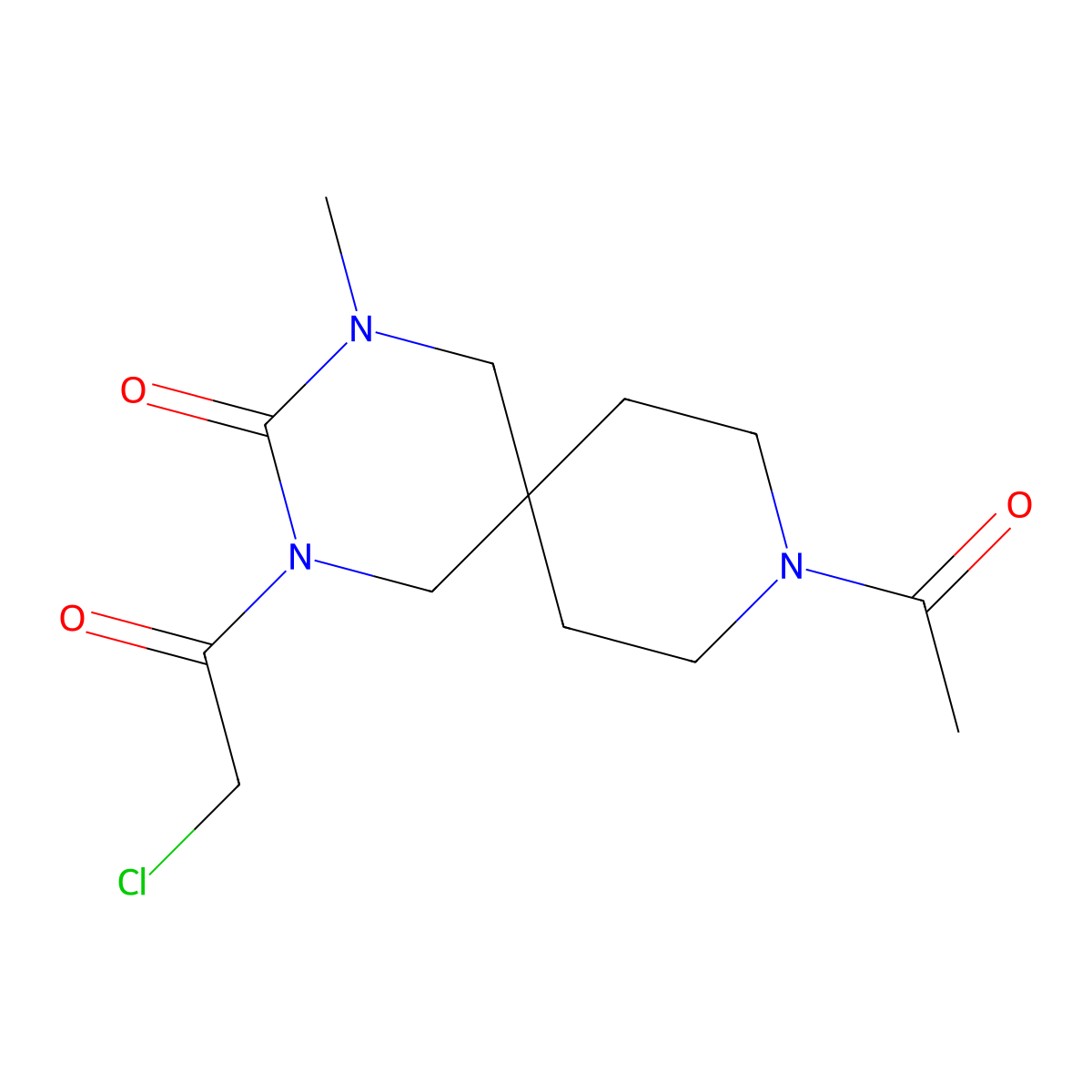 9-Acetyl-2-(2-chloroacetyl)-4-methyl-2,4,9-triazaspiro[5.5]undecan-3-one molecular structure, CAS 2920143-98-0