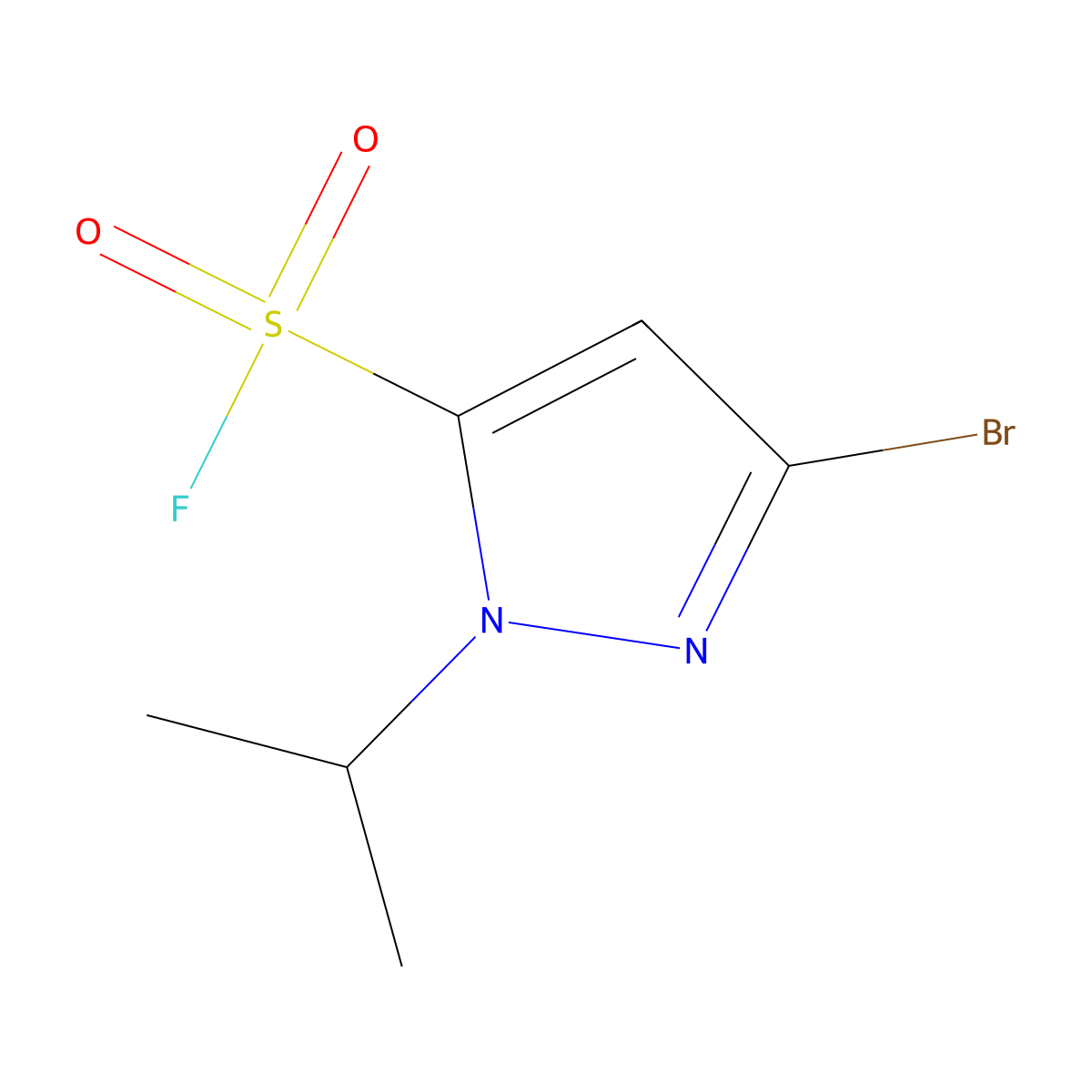 3-bromo-1-(propan-2-yl)-1H-pyrazole-5-sulfonyl fluoride molecular structure, CAS 2920144-03-0